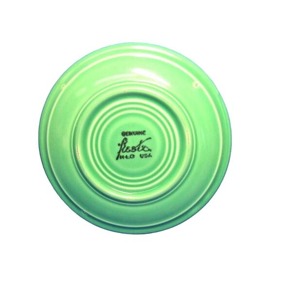 Homer Laughlin Fiestaware 6 Inch Footed Saucer Original 50s Light Green Glaze - Picture 2 of 3